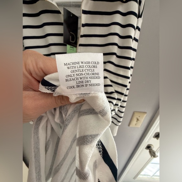 Fred David Womens Black White Striped Long Sleeve Knee Length Sweater Dress PS - Picture 5 of 8